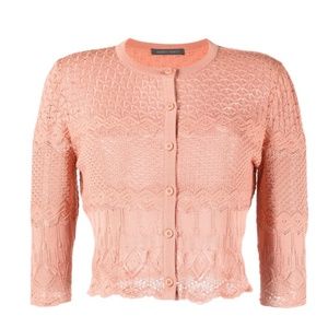 Alberta Ferretti cropped Scallop Hem Cardigan